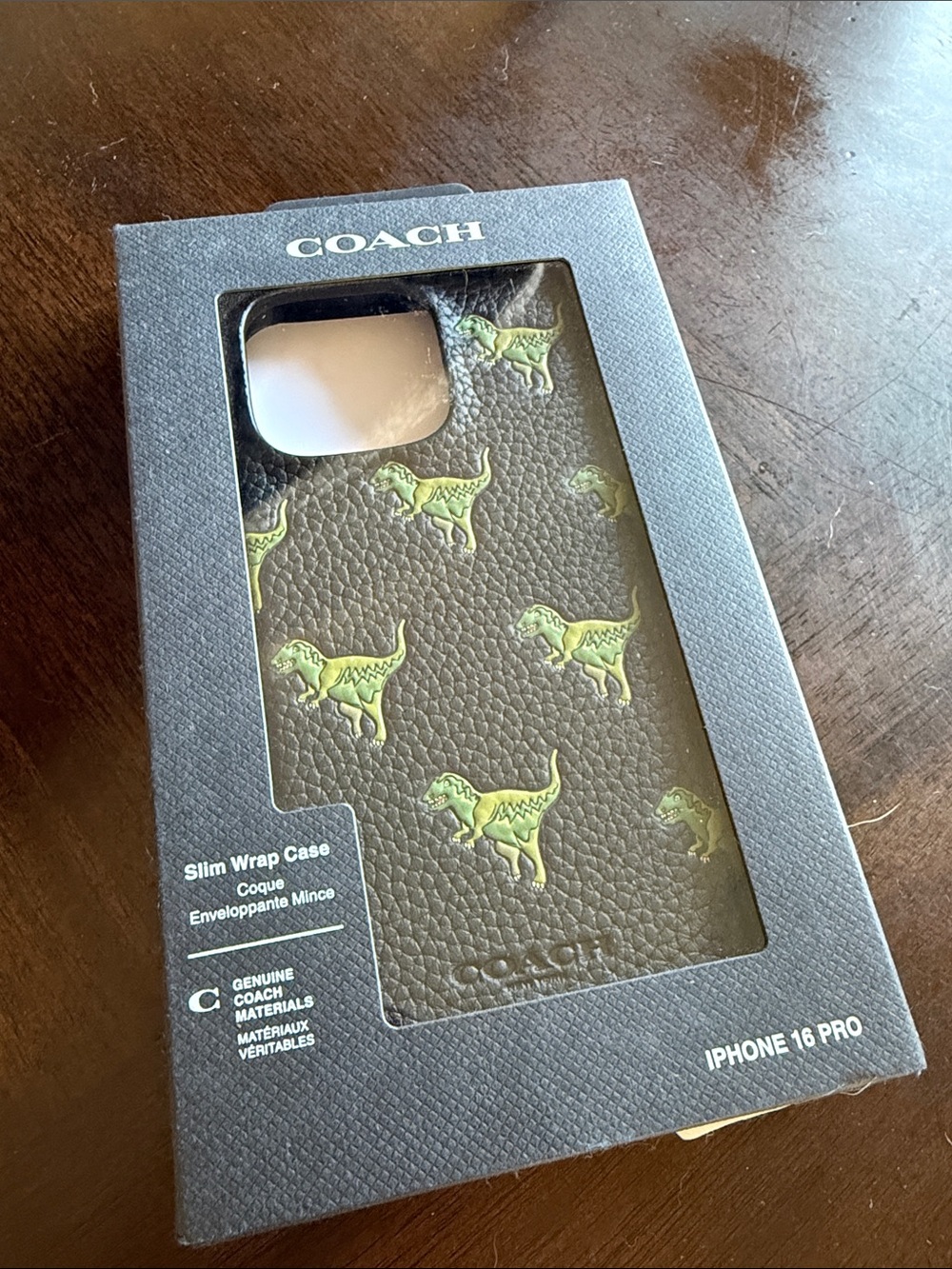 COACH REXY Black Leather iPhone 16 Pro Case
